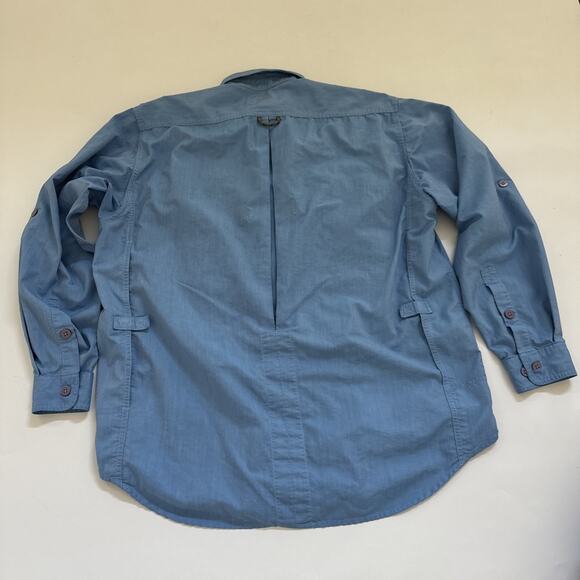 Vintage ExOfficio Shirt Mens Medium Button Up Roll Tab Vented Fishing Outdoors - Picture 4 of 10